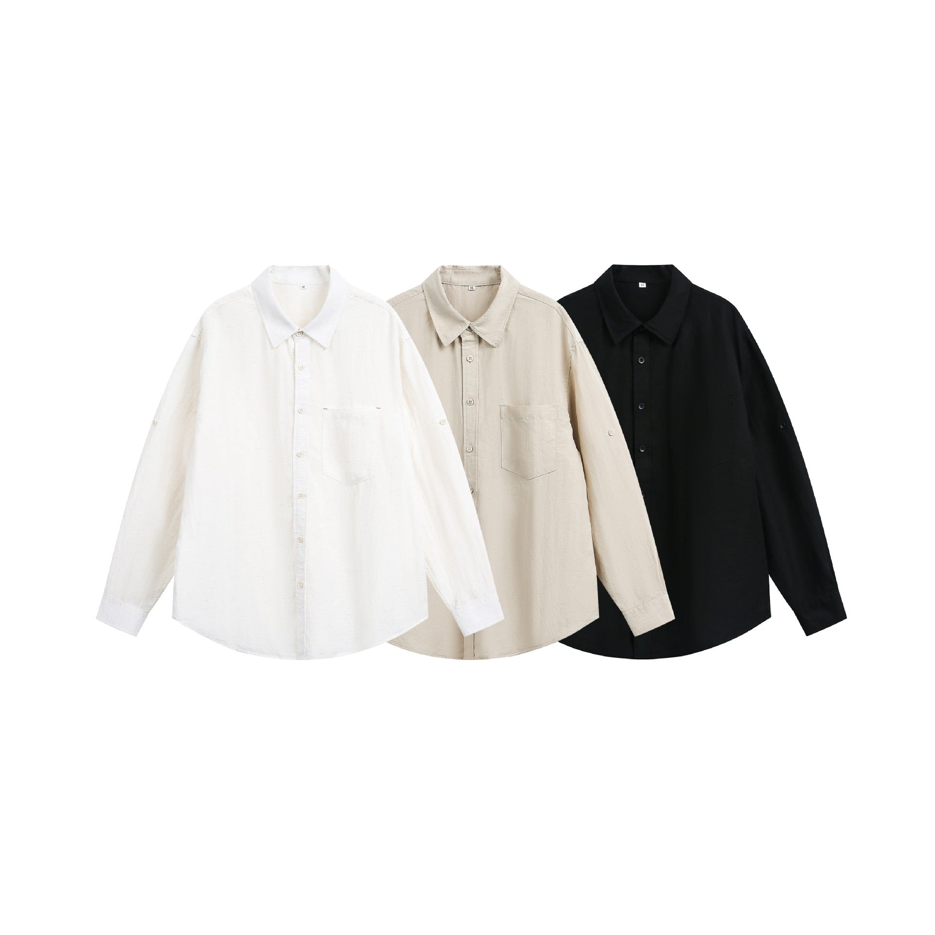 Unisex Oversize shirt jacket made of lightweight linen blend with Kent collar and patch chest pocket Chichicherry