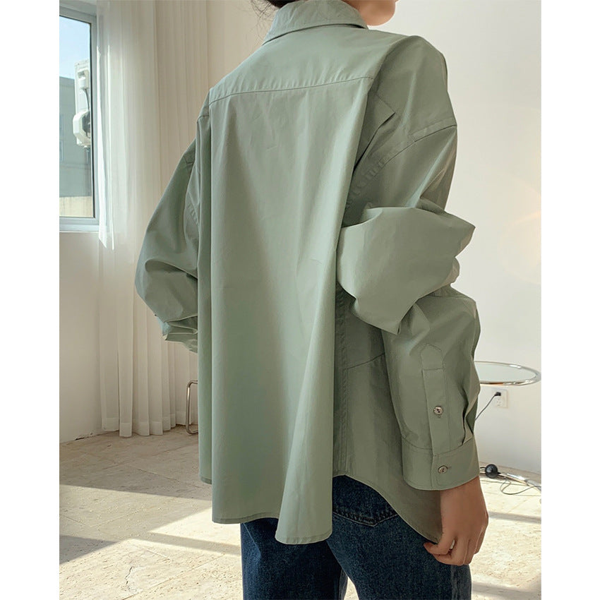 Women's Oversize Longline Shirt with Asymmetrical Hem and Boxy Poplin Silhouette Chichicherry
