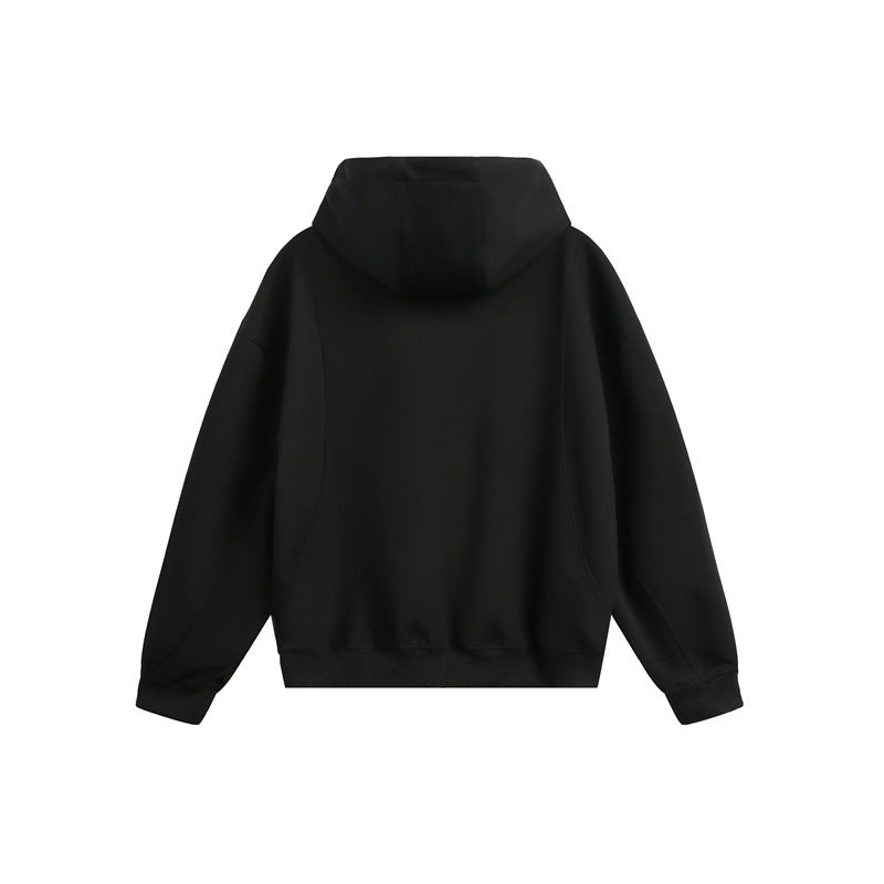 Women Loose Fit Zip Hoodie with High Funnel Neck and Two-Way Function Chichicherry