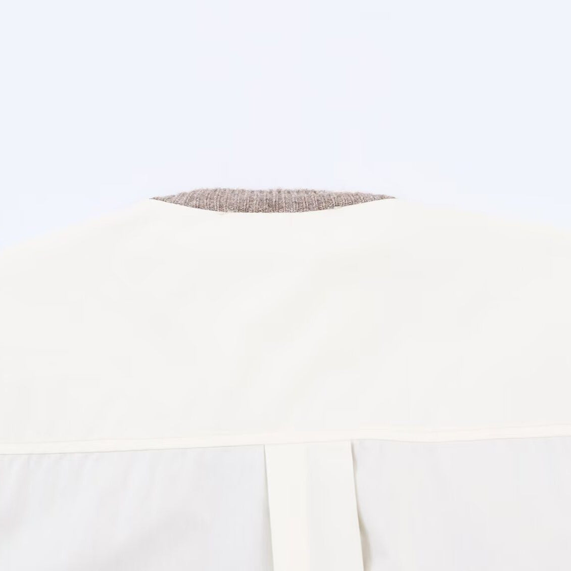 Women's Casual Cardigan with Attached Blouse Trim and V-Neck Chichicherry