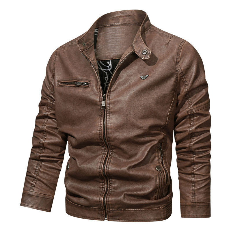 Men's denim bomber jacket in vintage look with zipper and sleeve padding Chichicherry