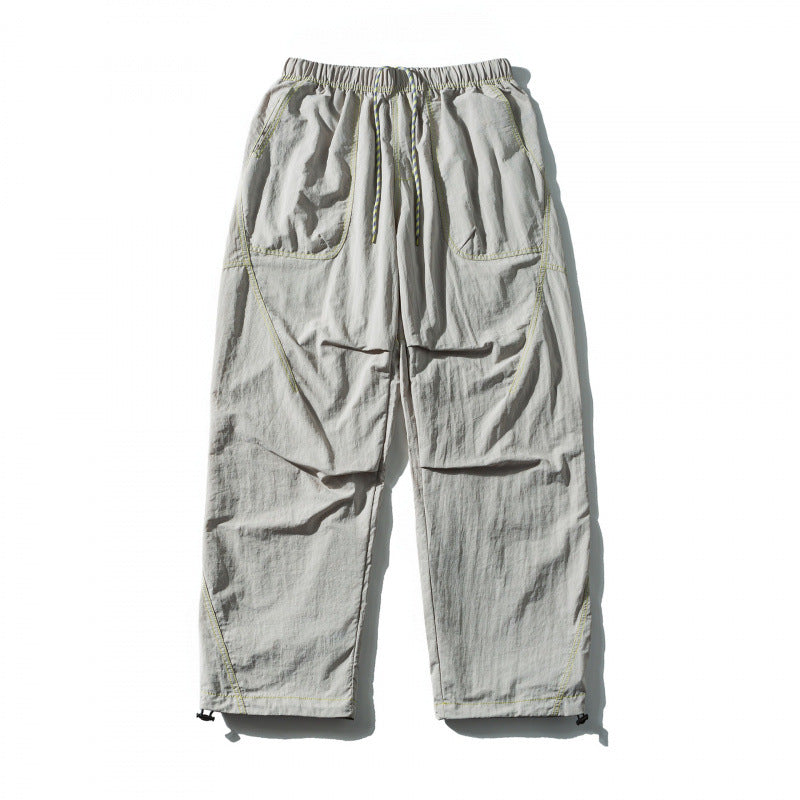 Unisex Loose-fitting outdoor pants with elastic waistband, drawstring, and adjustable leg cuffs Chichicherry