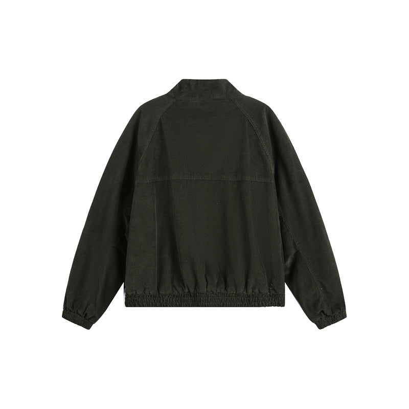 Unisex cord jacket in a casual boxy cut with a stand-up collar and functional flap pockets Chichicherry