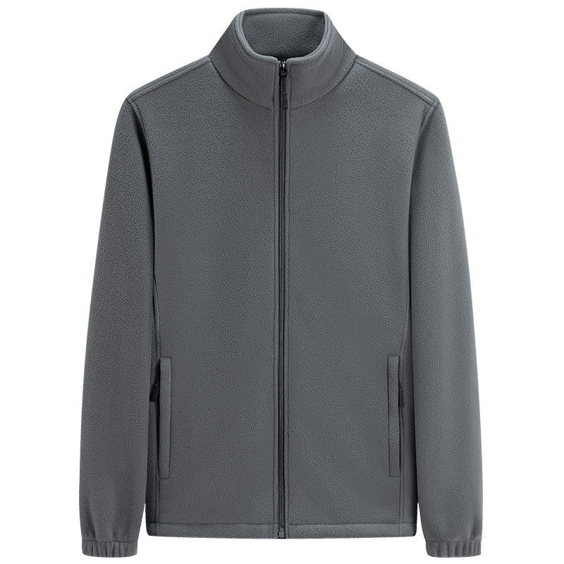 Men's Microfleece Outdoor Jacket with Stand-up Collar and Full Zip Chichicherry
