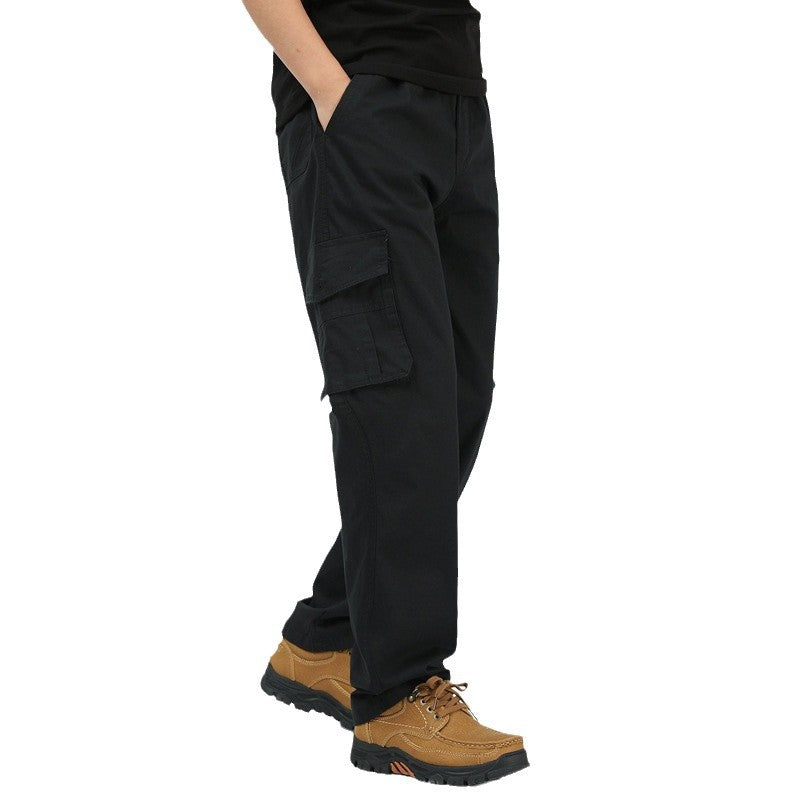 Men's utilitarian cargo pants with straight cut and multi-pockets Chichicherry