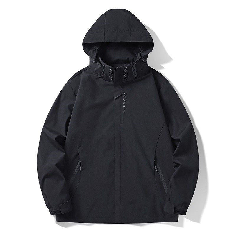 Men's Lightweight Softshell Functional Jacket with Breathable Mesh Lining and Adjustable Hood Chichicherry