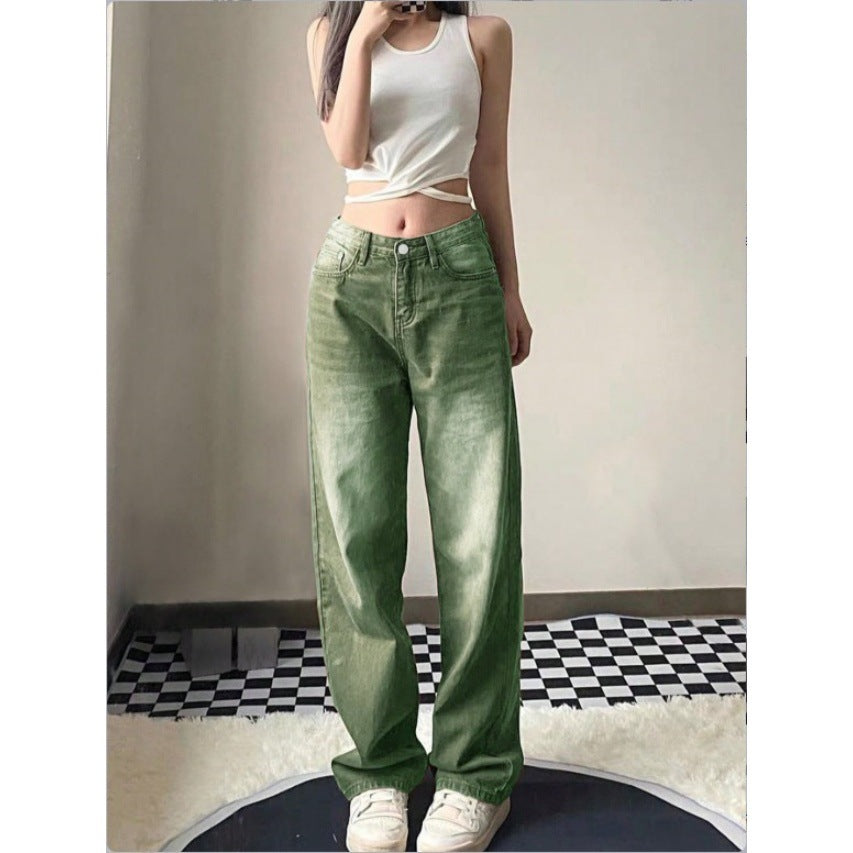 Women High-Waist Relaxed-Straight Denim Trousers with Wide Leg Chichicherry