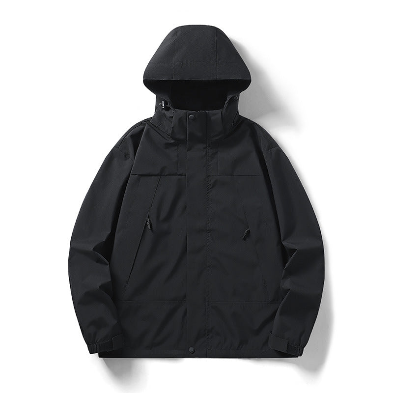 Men's two-tone lightweight softshell outdoor jacket with hood, wind and water-resistant membrane Chichicherry