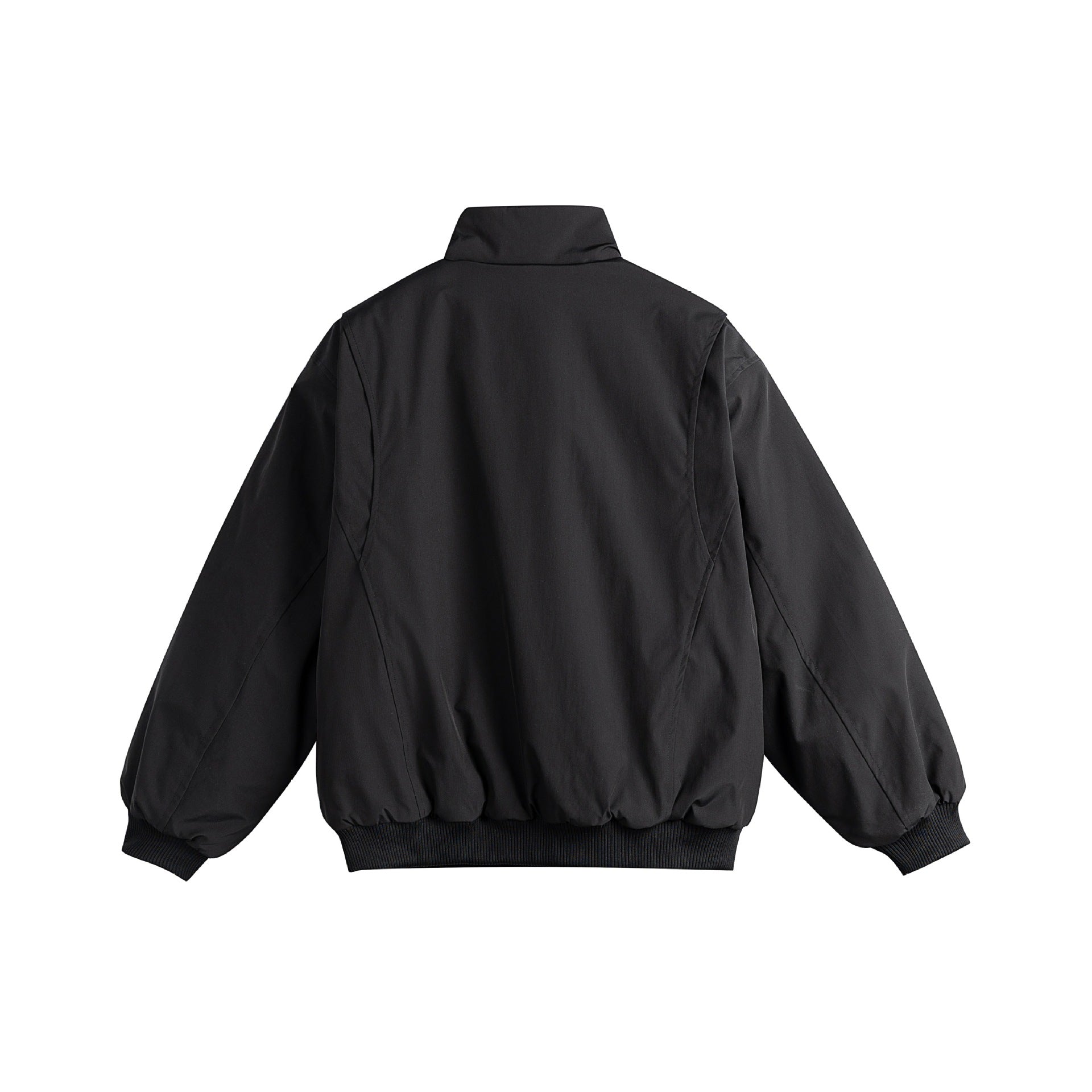 Women's Lined Boxy Bomber Jacket with High Stand Collar and Diagonal Quilted Look Chichicherry