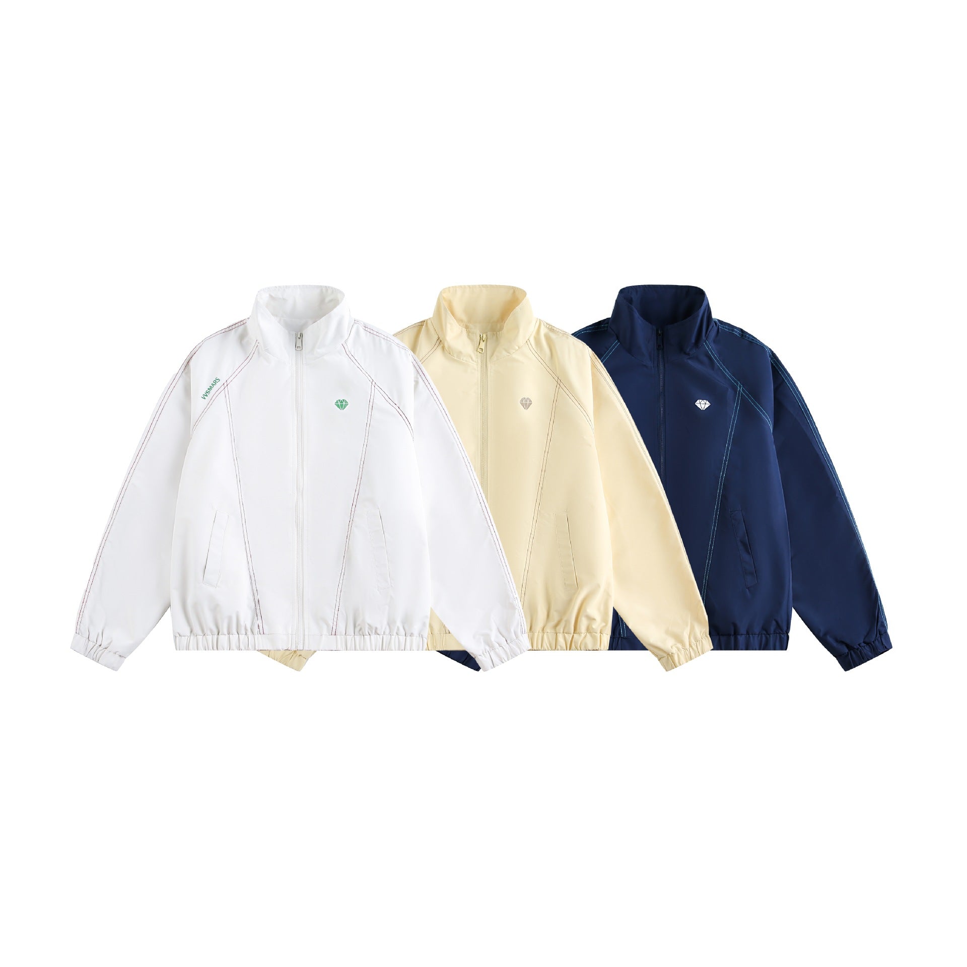 Unisex Sporty lightweight training jacket with standing collar, contrast stitching and elastic hem Chichicherry