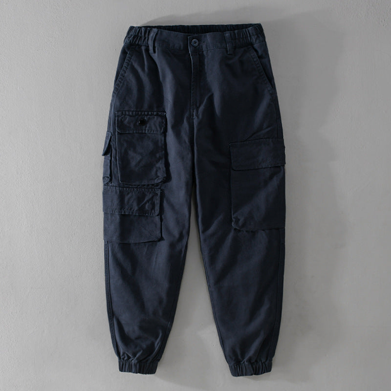 Men's Utility Cargo Joggers with Reinforced Leg Pockets and Elastic Ankle Cuff Chichicherry