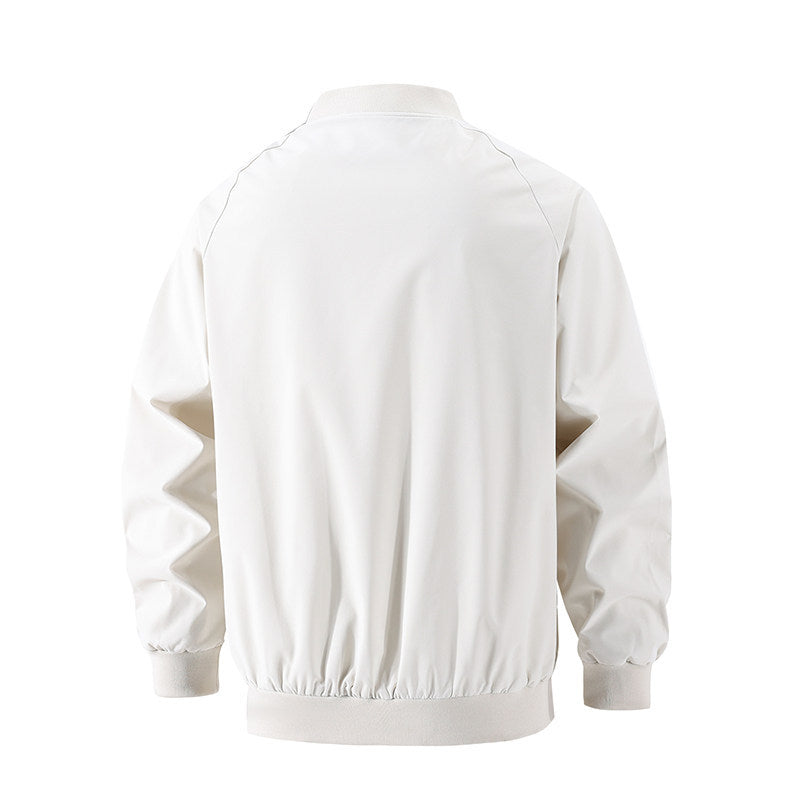 Men's Minimalist Oversized Bomber Jacket with Raglan Sleeves, Elastic Hem & Comfort Collar Chichicherry