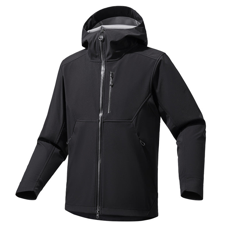 Men's Technical Softshell Hoodie Jacket with Hood, windproof membrane and ergonomic fit Chichicherry