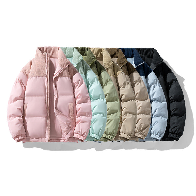 Men's quilted winter jacket with cord trim, high stand-up collar, and warm insulation Chichicherry
