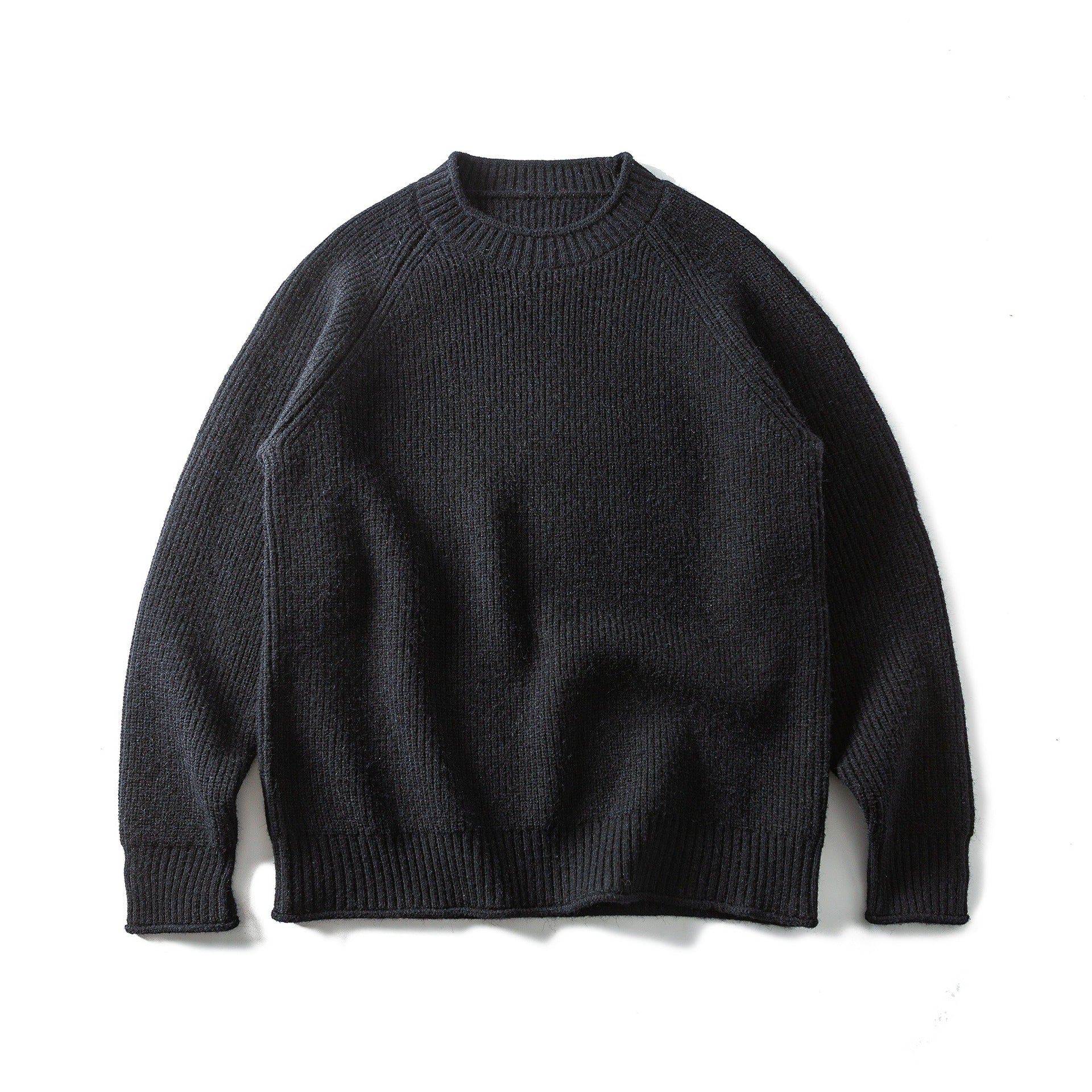 Men's ribbed knit sweater with round neck and raglan sleeves Chichicherry