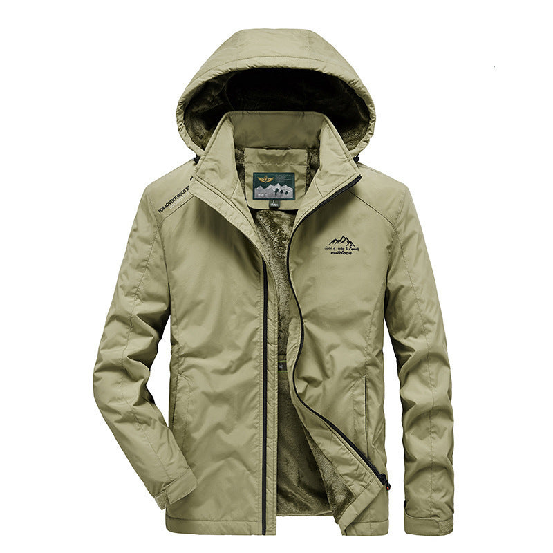 Men's technical outdoor jacket with warming teddy fleece lining and adjustable hood Chichicherry