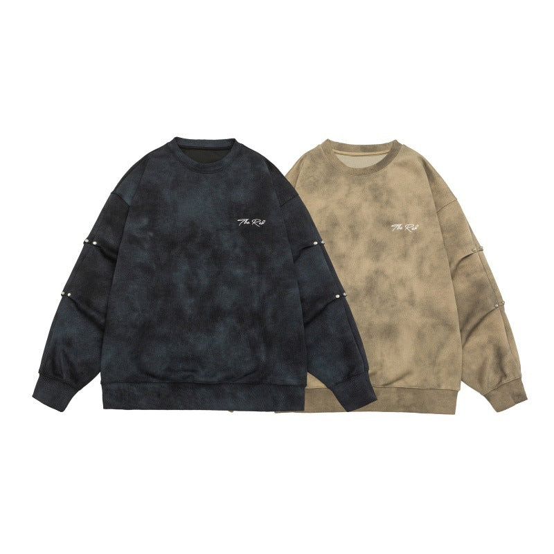 Unisex Oversize Sweatshirt with stonewash effect and sleeve snap buttons Chichicherry
