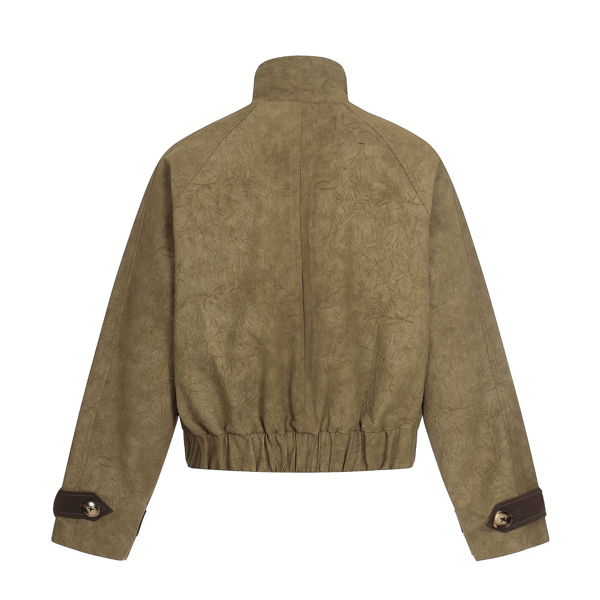 Unisex Short Cut Boxy Blouson with Toggle Closures and Adjustable Cuffs Chichicherry