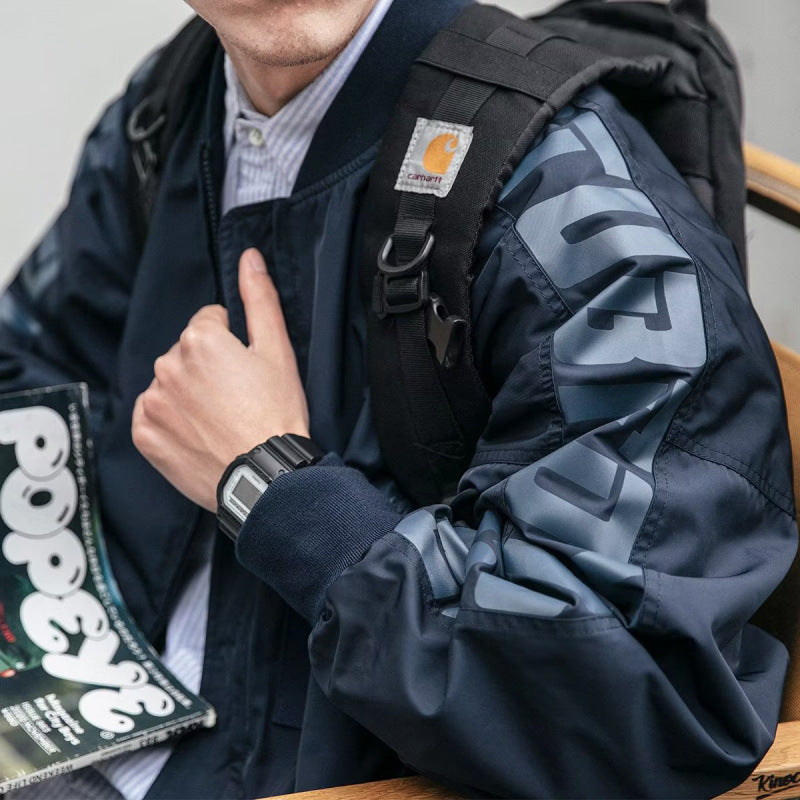 Unisex Leichte Oversize-Bomberjacke aus Nylon mit reflektierenden Ärmeln und Rippbündchen Chichicherry