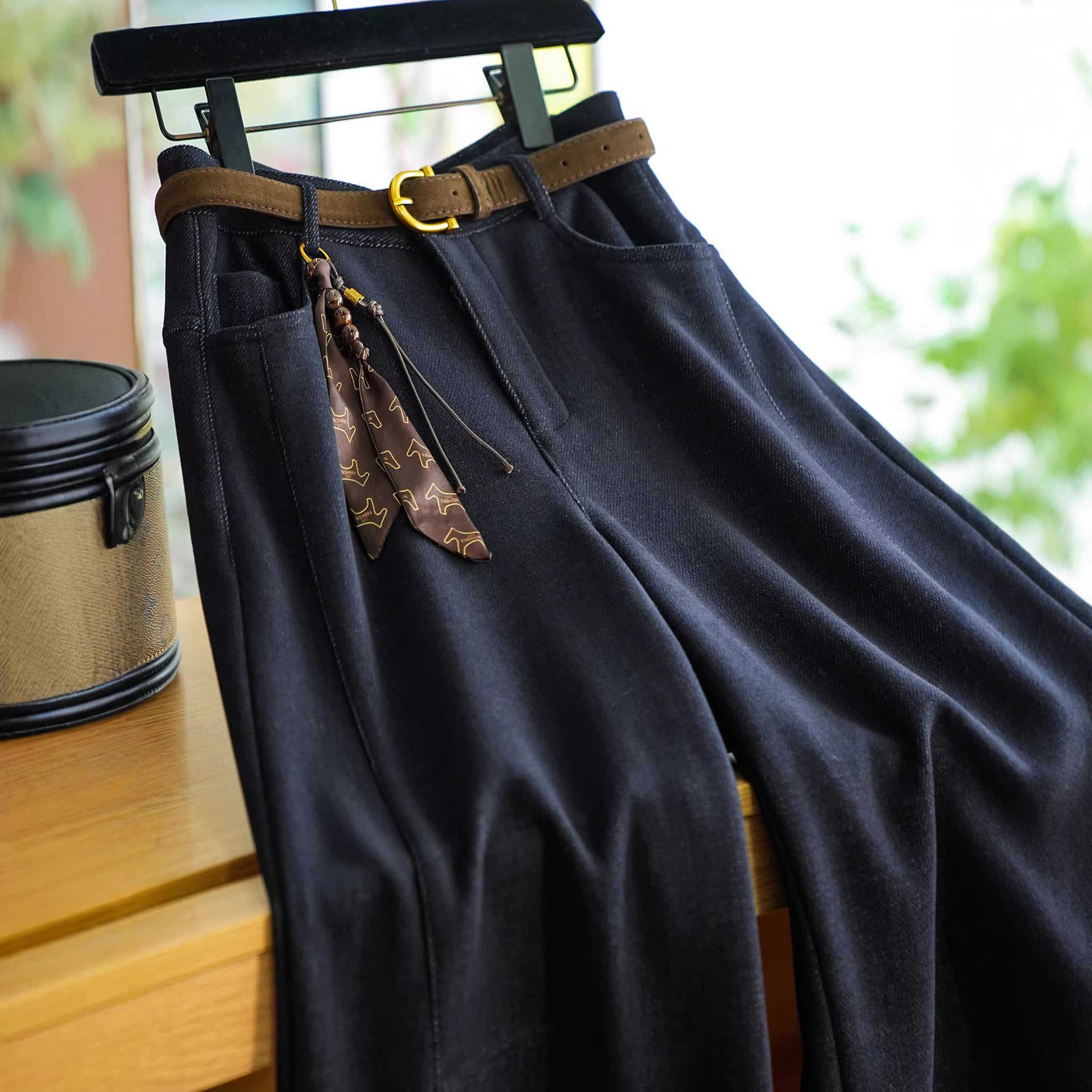 Women's Comfortable and Stylish Pants with Belt Chichicherry
