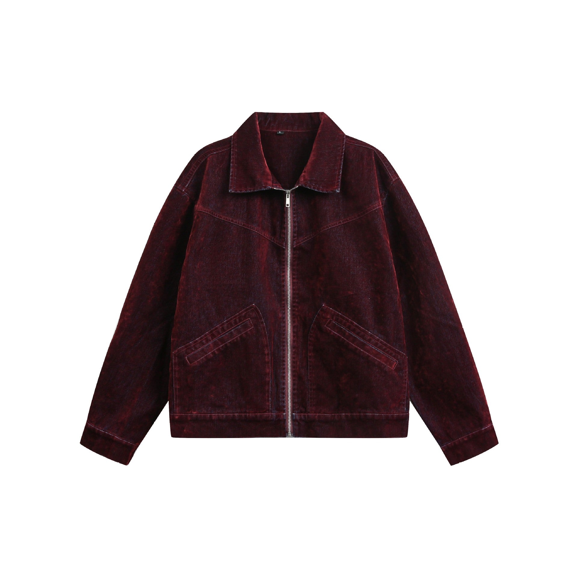Unisex Boxy Blouson Jacket made of velours suede look with full zip and flap pockets Chichicherry