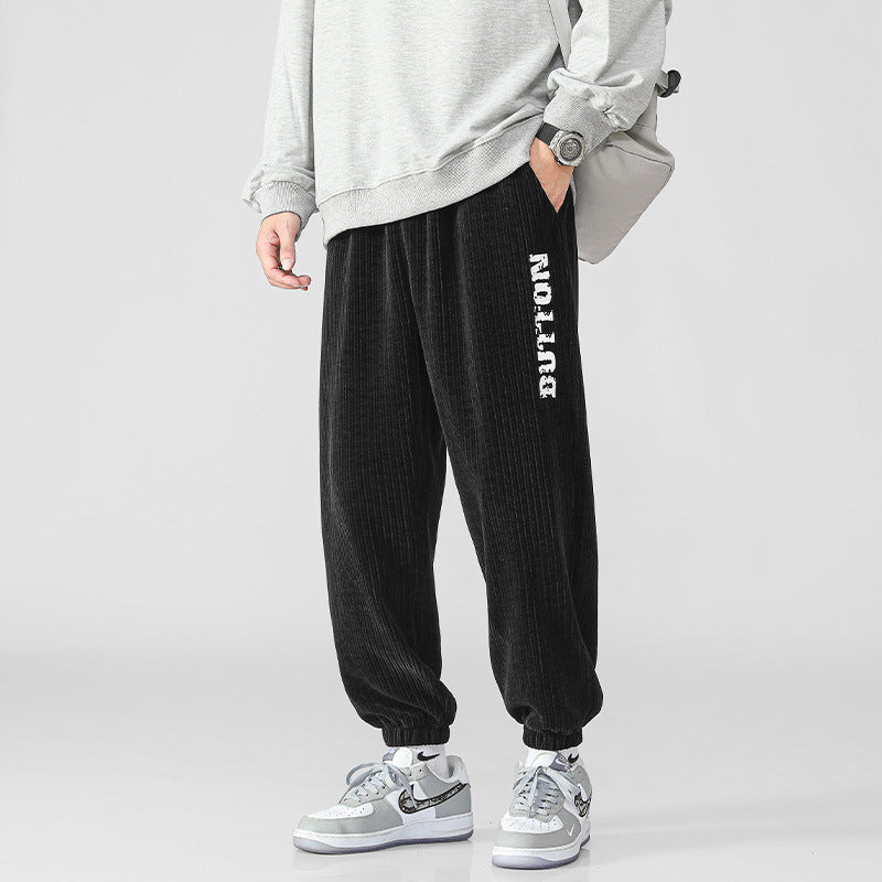 Men's cord jogger pants with wide rib structure, elastic waistband and cuffs Chichicherry
