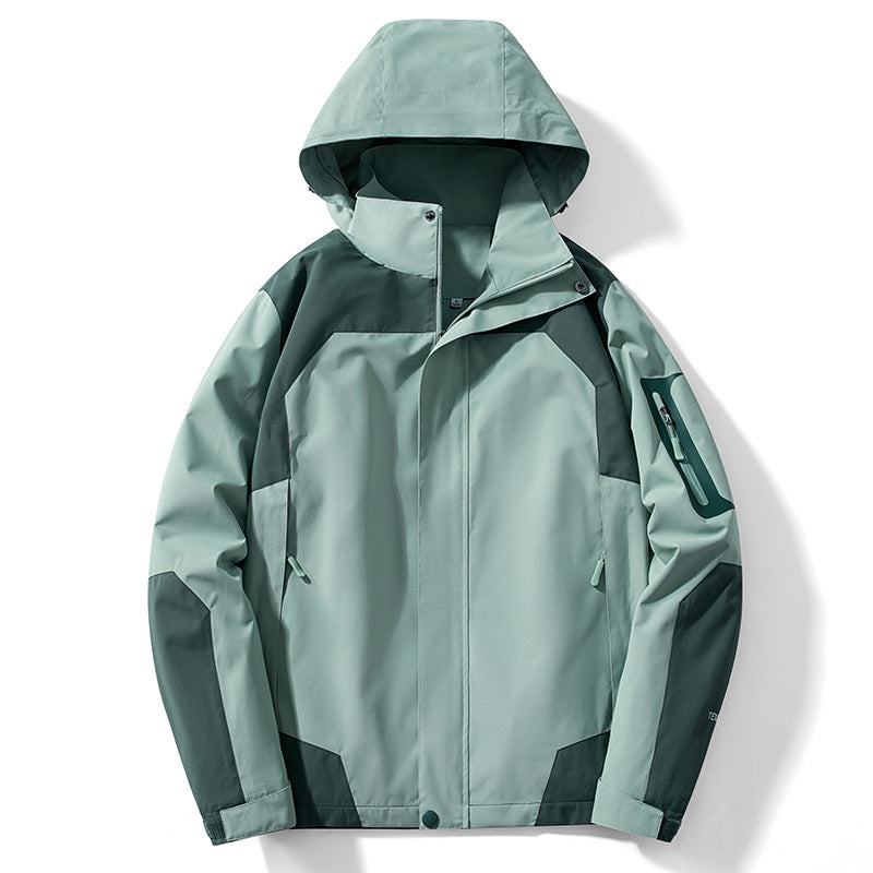 Men's technical softshell jacket with removable hood, water- and windproof membrane, and sleeve utility pocket Chichicherry
