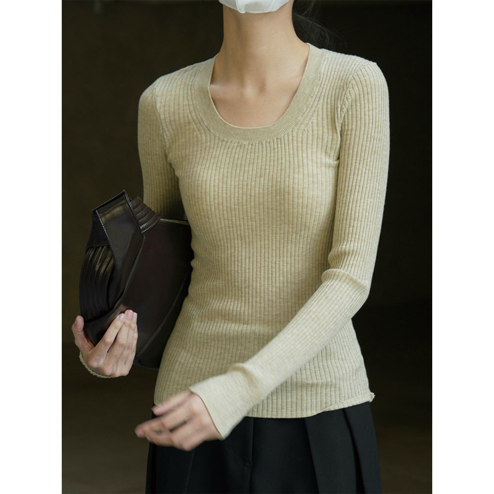 Women's Fitted Ribbed Long Sleeve Shirt made from Sustainable Cotton Blend Chichicherry