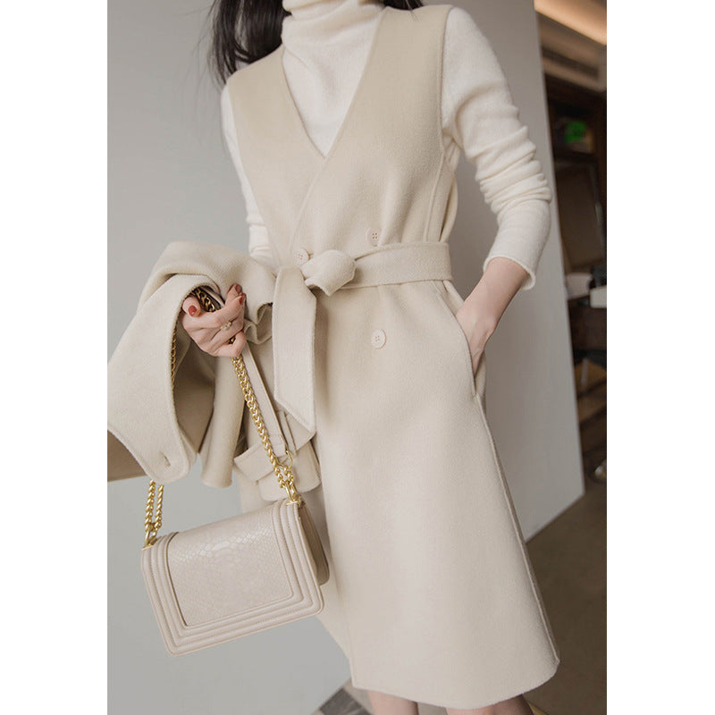 Women's Elegant Transitional Jacket with Waist Belt Drune