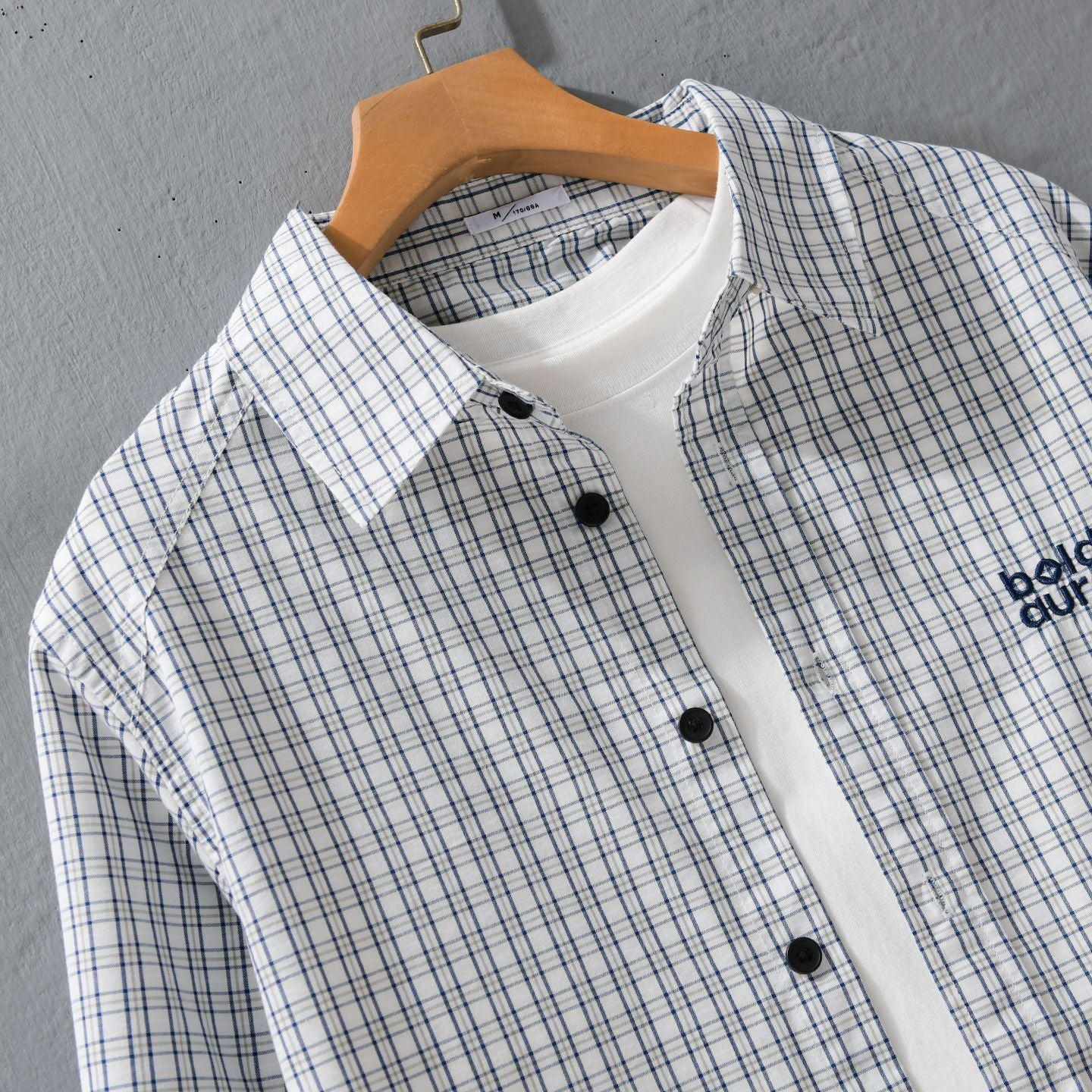 Men's cotton overshirt with fine check pattern and Kent collar Chichicherry