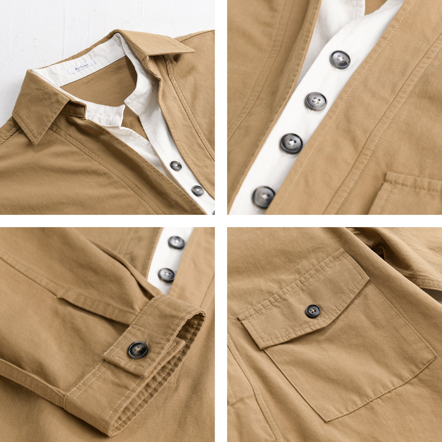 Men's overshirt with half-button placket and patch chest pocket Chichicherry
