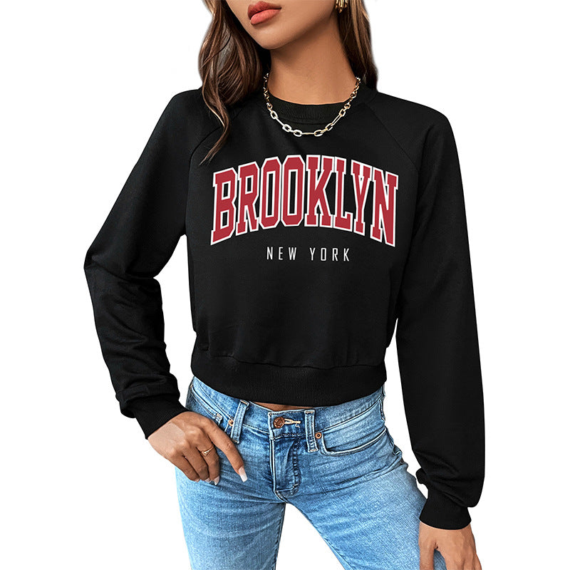 Women's Short-Cut College Sweater with Raglan Sleeves and Cuffs Chichicherry