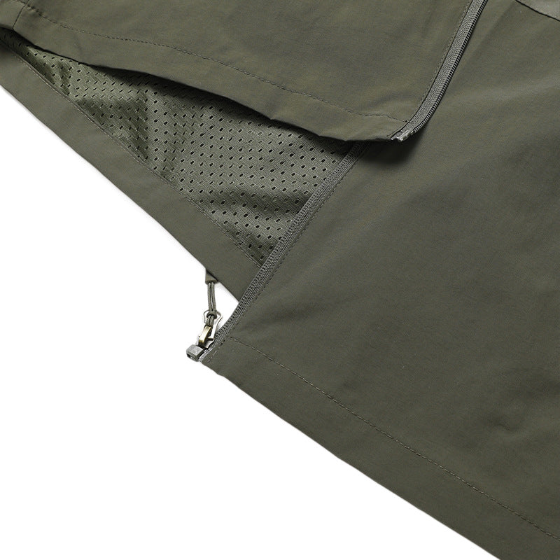 Men's Ultralight All-Weather Outdoor Jacket with Hood Breathable Mesh Lining and Zippered Pockets Chichicherry