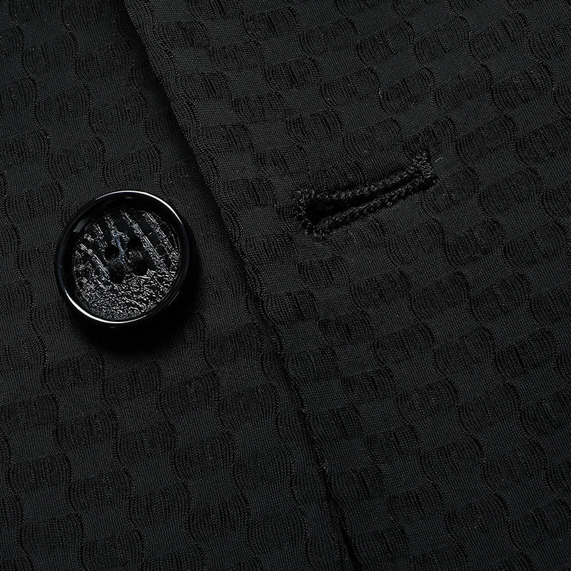 Men's Structured Business Blazer with Light Stretch and Patch Pockets Chichicherry