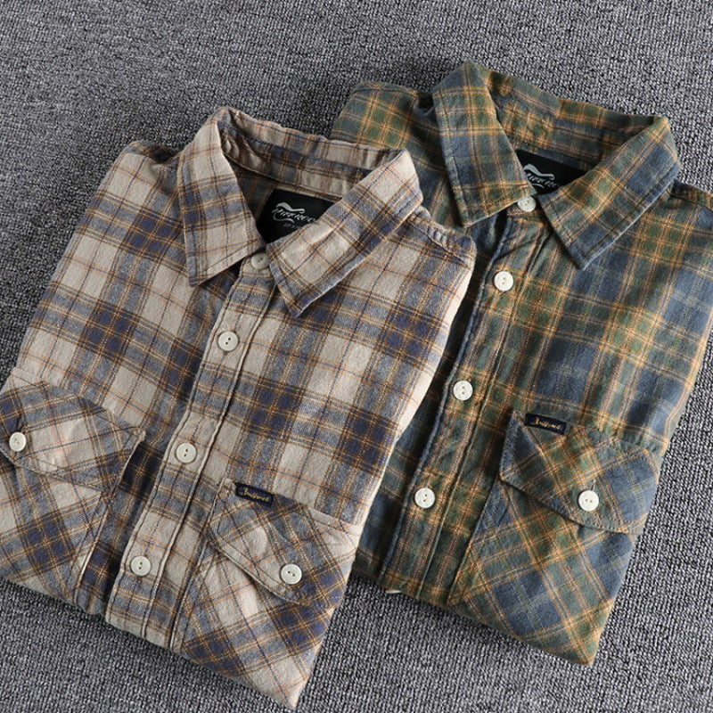 Herren Karo-Flanell-Hemd mit Brusttaschen und legerer Relaxed‑Passform Chichicherry