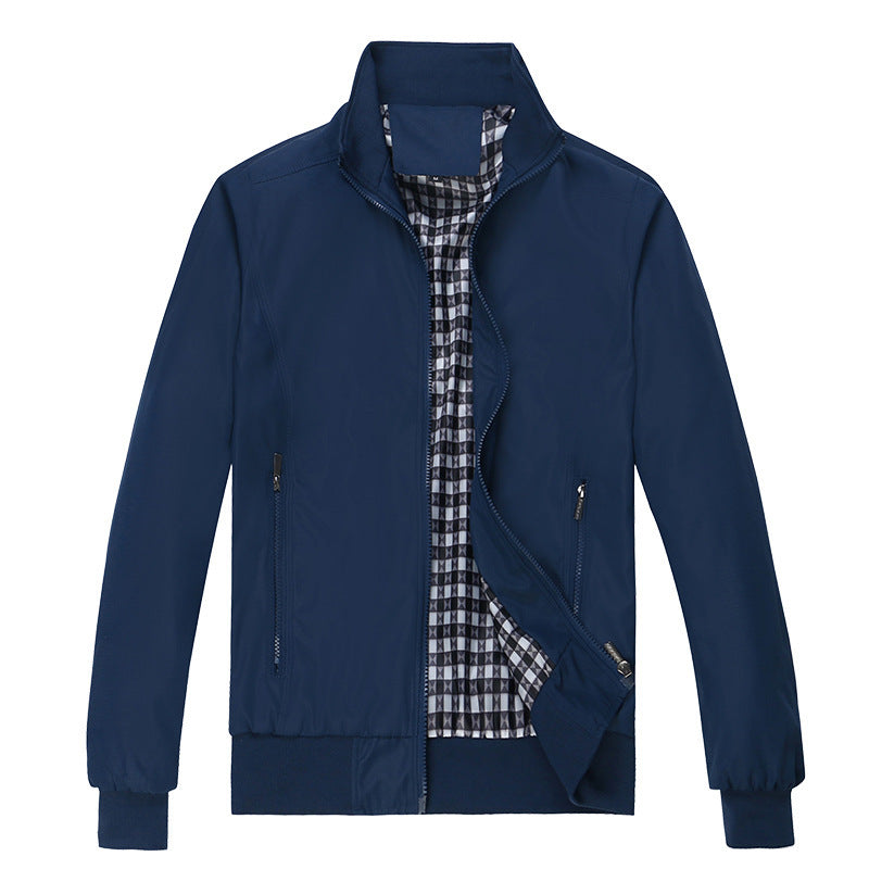 Men's Urban Stand-Up Collar Blouson made of wind-resistant softshell with checkered thermal lining Chichicherry