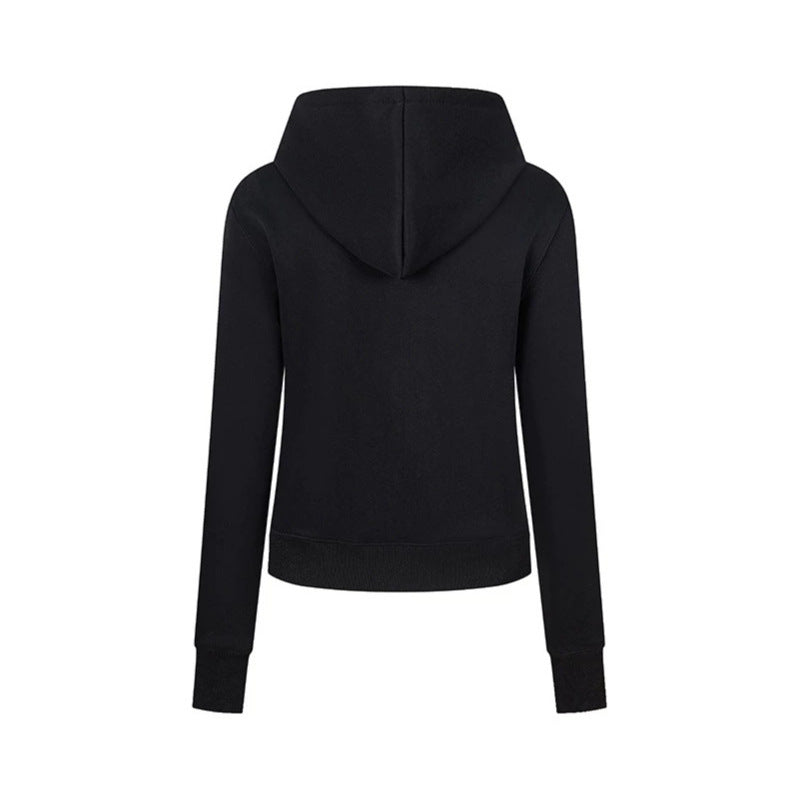 Women's hooded sweatshirt jacket with decorative military braid trim and decorative buttons Chichicherry