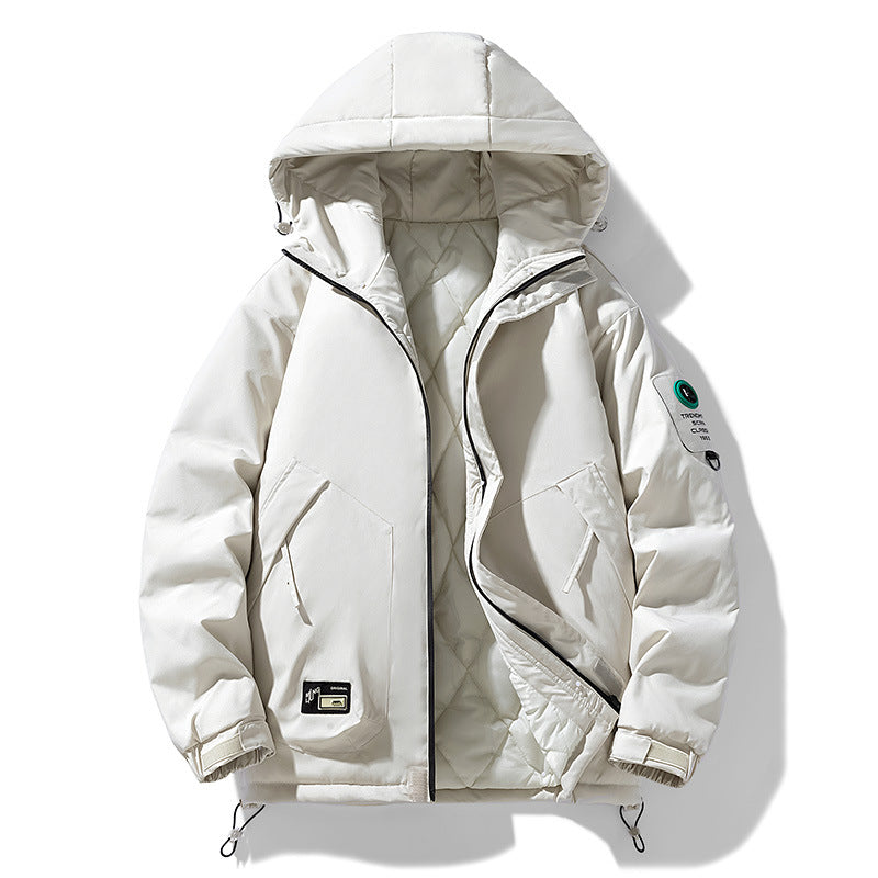 Men's Oversize Utility Hoodie Jacket with Adjustable Hem, Concealed Zipper, and Multifunctional Pockets Chichicherry