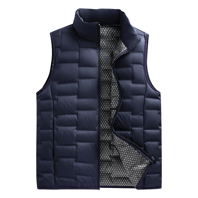 Men's ultralight quilted thermal vest with reflective inner lining and stand-up collar Chichicherry