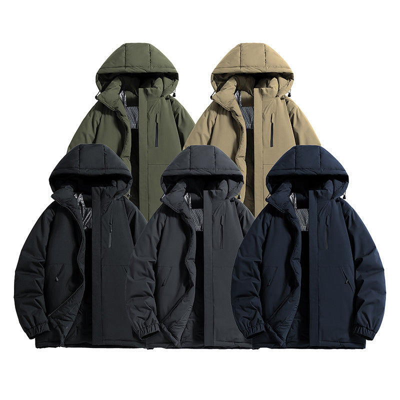 Men's Technical Quilted Parka with Hood, Thermo Insulation and Chest Zip Pocket Chichicherry