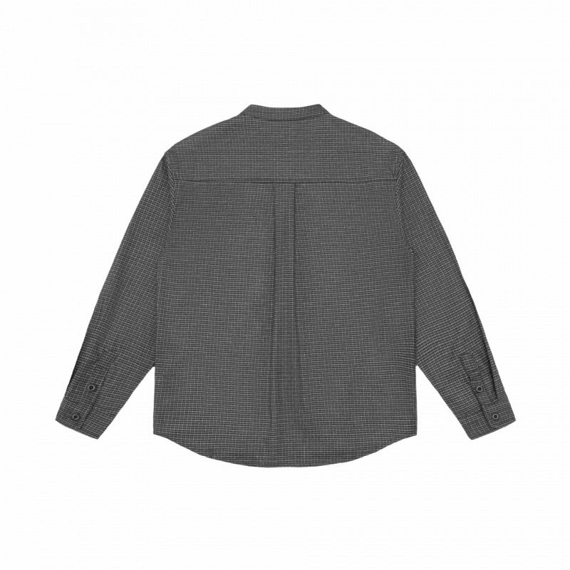 Men's overshirt jacket with stand-up collar, houndstooth pattern and rounded hem Chichicherry