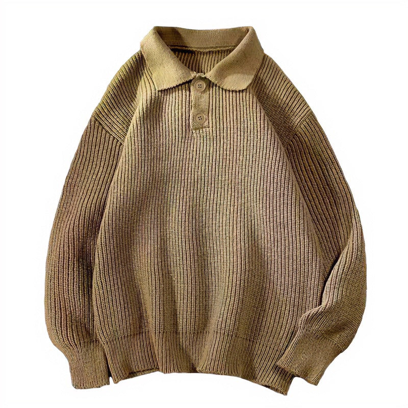 Damen Feinstrick-Polopullover mit Rippenstruktur und Zwei-Knopf-Leiste Chichicherry