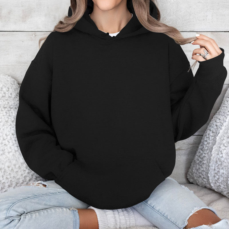 Women's Oversize Hoodie with Christmas Glitter Wine Glass Print Chichicherry