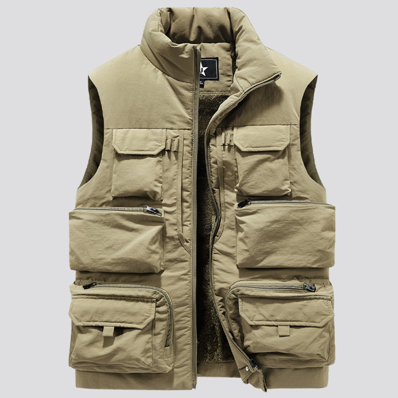 Men's Tactical Multifunction Vest with Thermal Insulation and Multiple Pockets Chichicherry