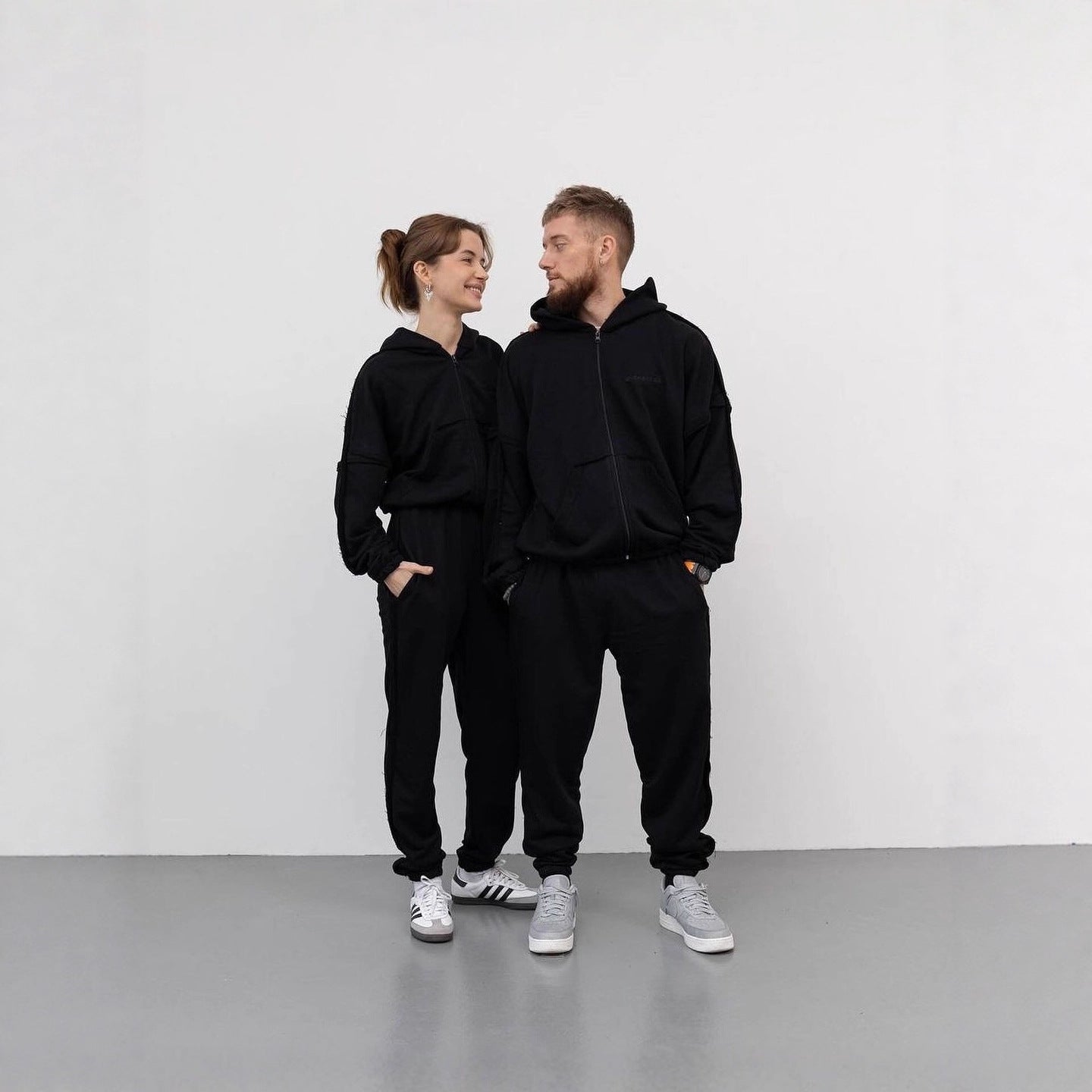 Unisex Oversize Hoodie-Set aus weichem Fleece mit Reißverschluss und Jogginghose Chichicherry