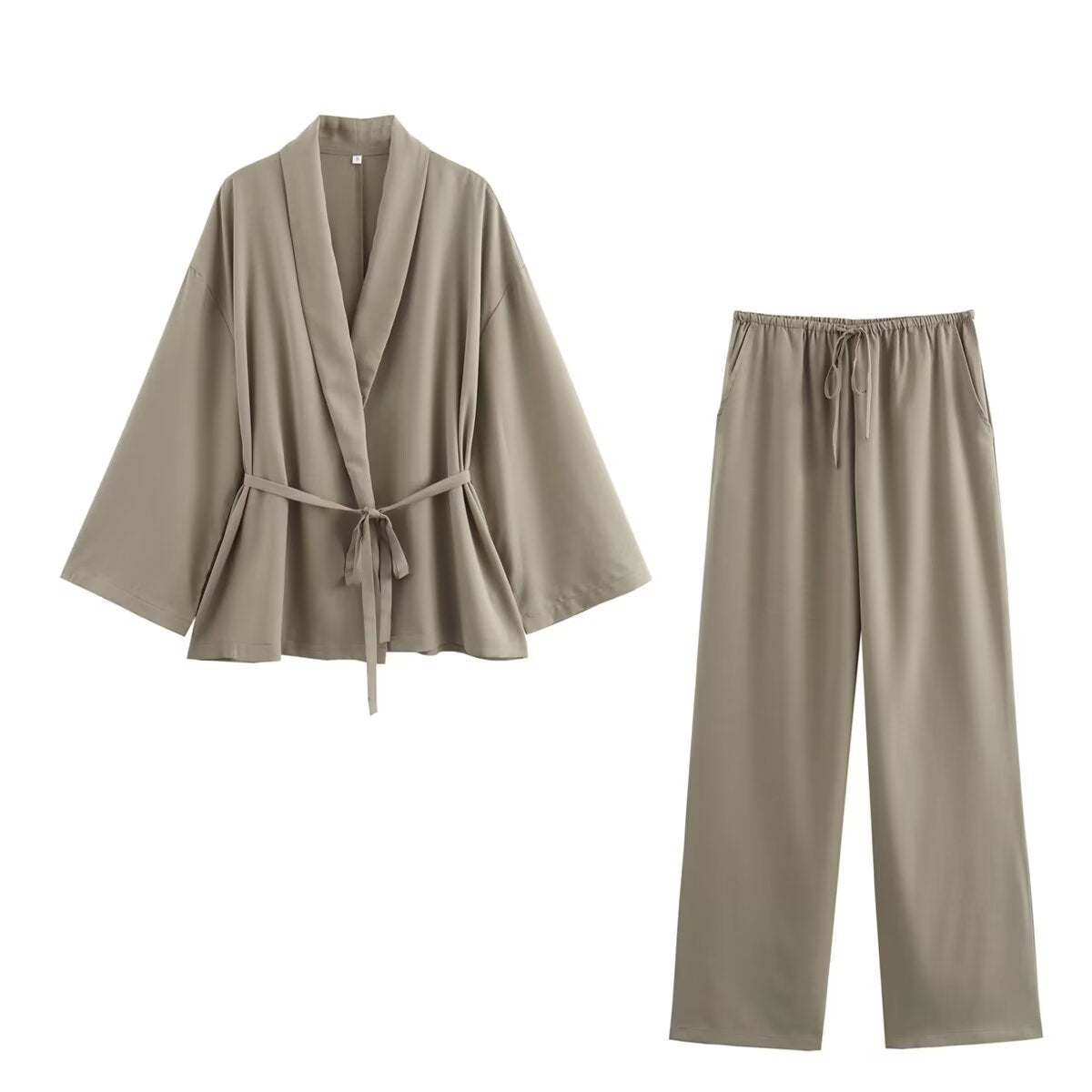 Women's wide lounge pants with elastic drawstring waistband and side pockets Chichicherry