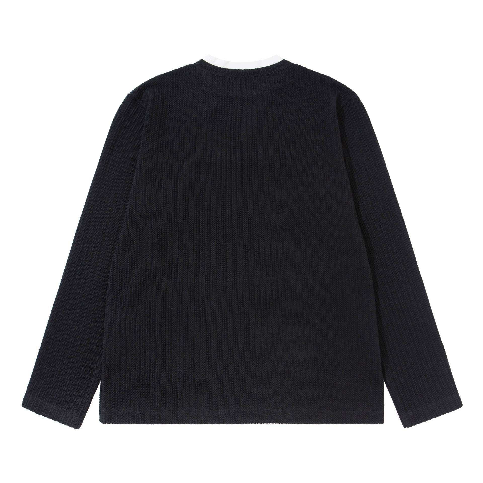 Unisex fine structured ribbed sweater with Henley neckline Chichicherry