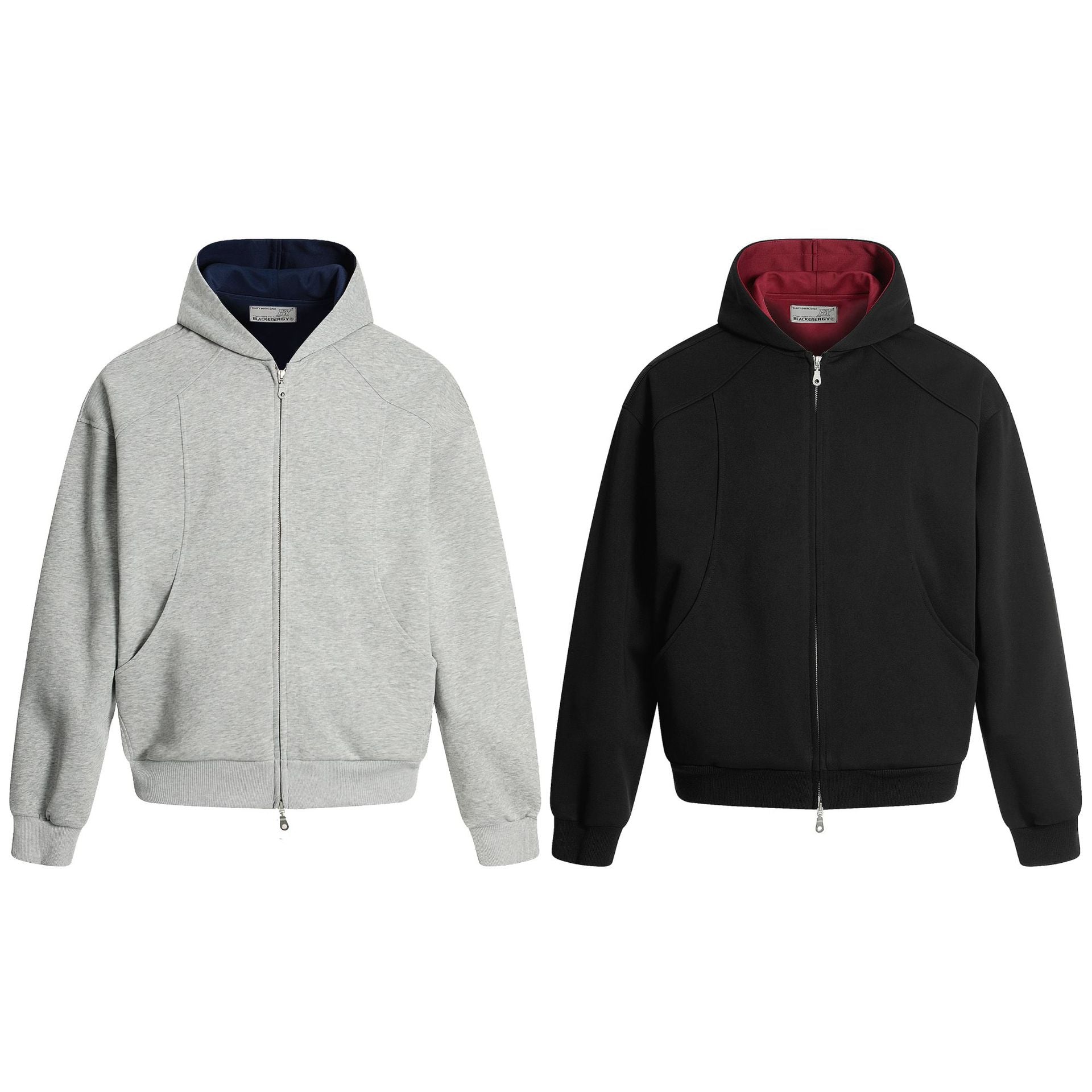 Unisex Oversize Hoodie Sweatshirt made of French Terry with raglan sleeves and two-way zipper Chichicherry