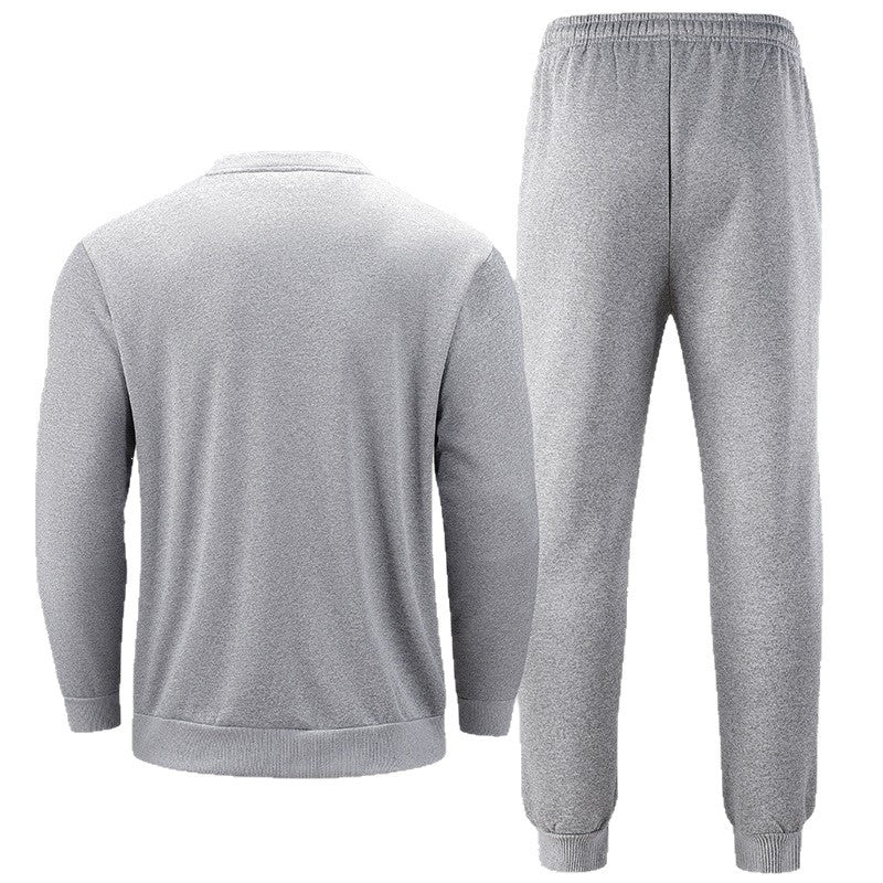 Men's Thermo Fleece Lounge Set with Crew Neck Sweater & Tapered Jogging Pants Chichicherry