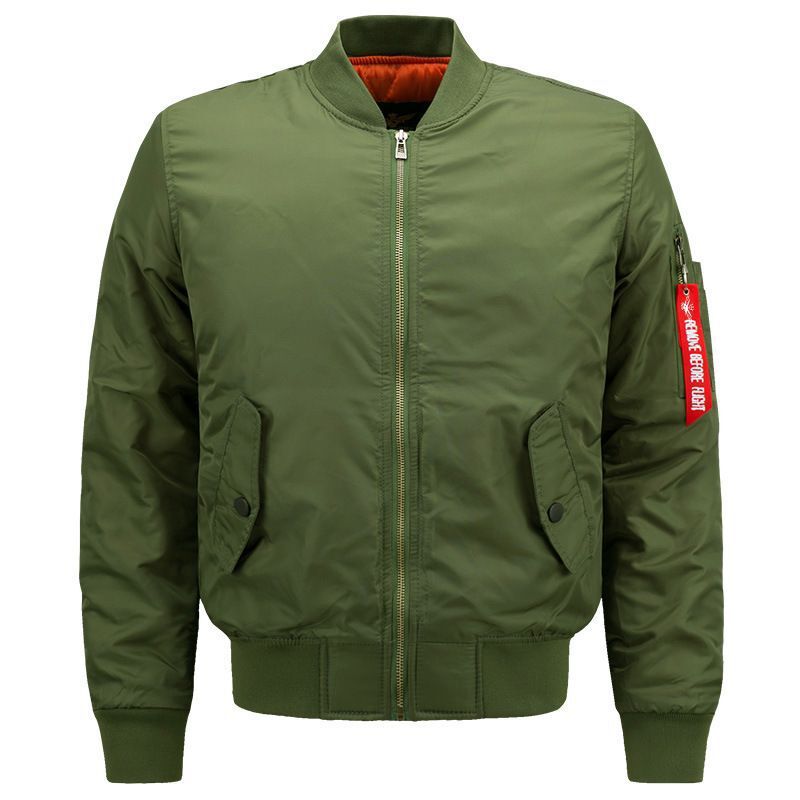 Men's Padded Pilot Bomber Jacket with Quilted Lining and Sleeve Utility Pocket Chichicherry